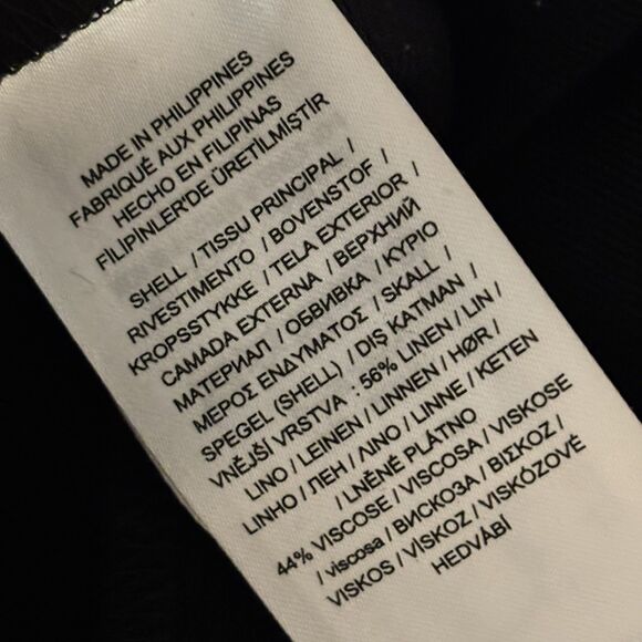 POLO RALPH LAUREN Linen Wide Leg Palazzo Pant Black Pockets Sz 18 Workwear - Picture 8 of 10